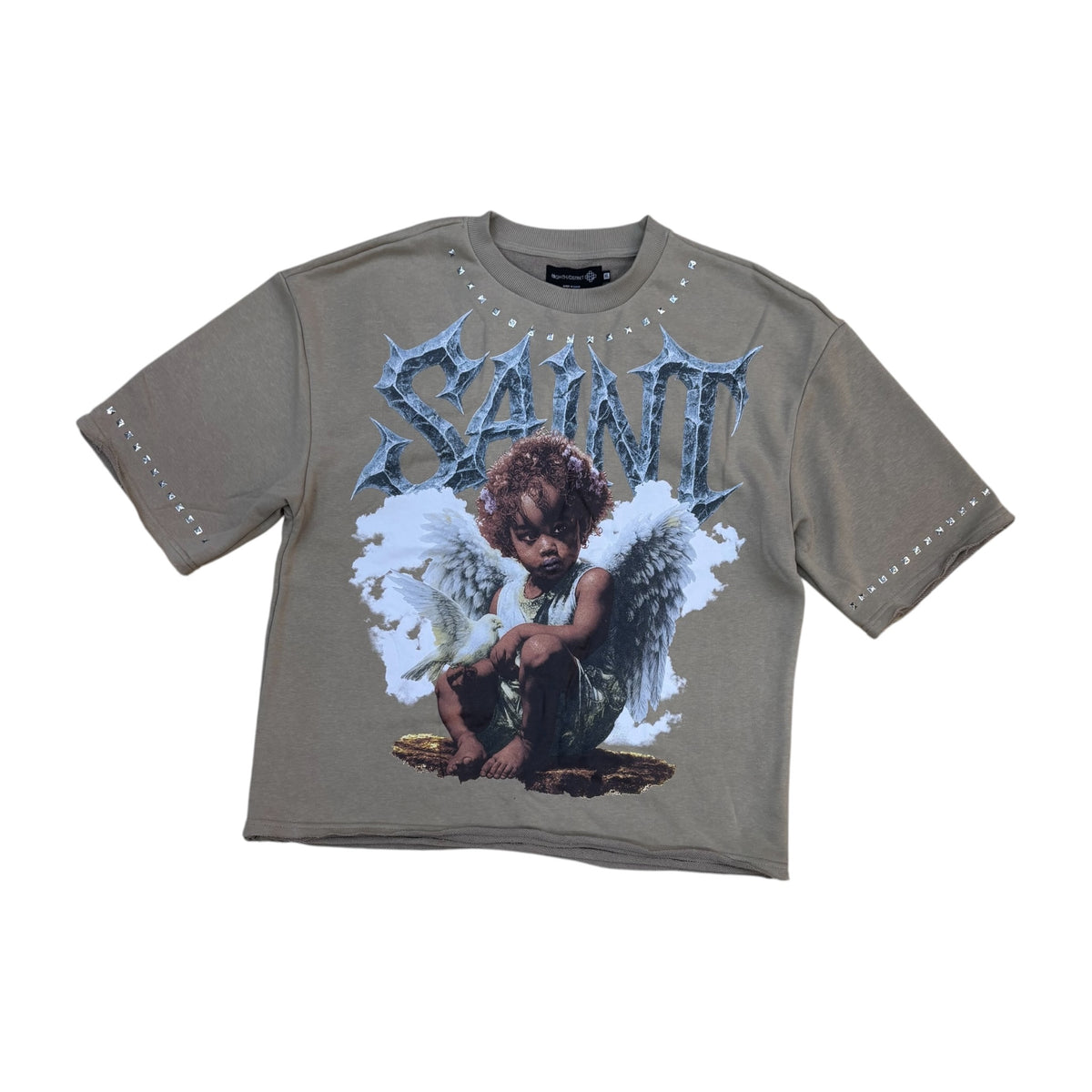 SD2625 - Saint with Studs French Terry Cropped Top