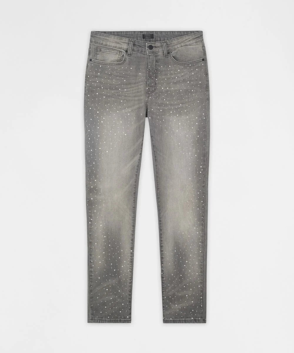 RR5-159 - Stoned Out Rhinestone Denim Skinny Jeans