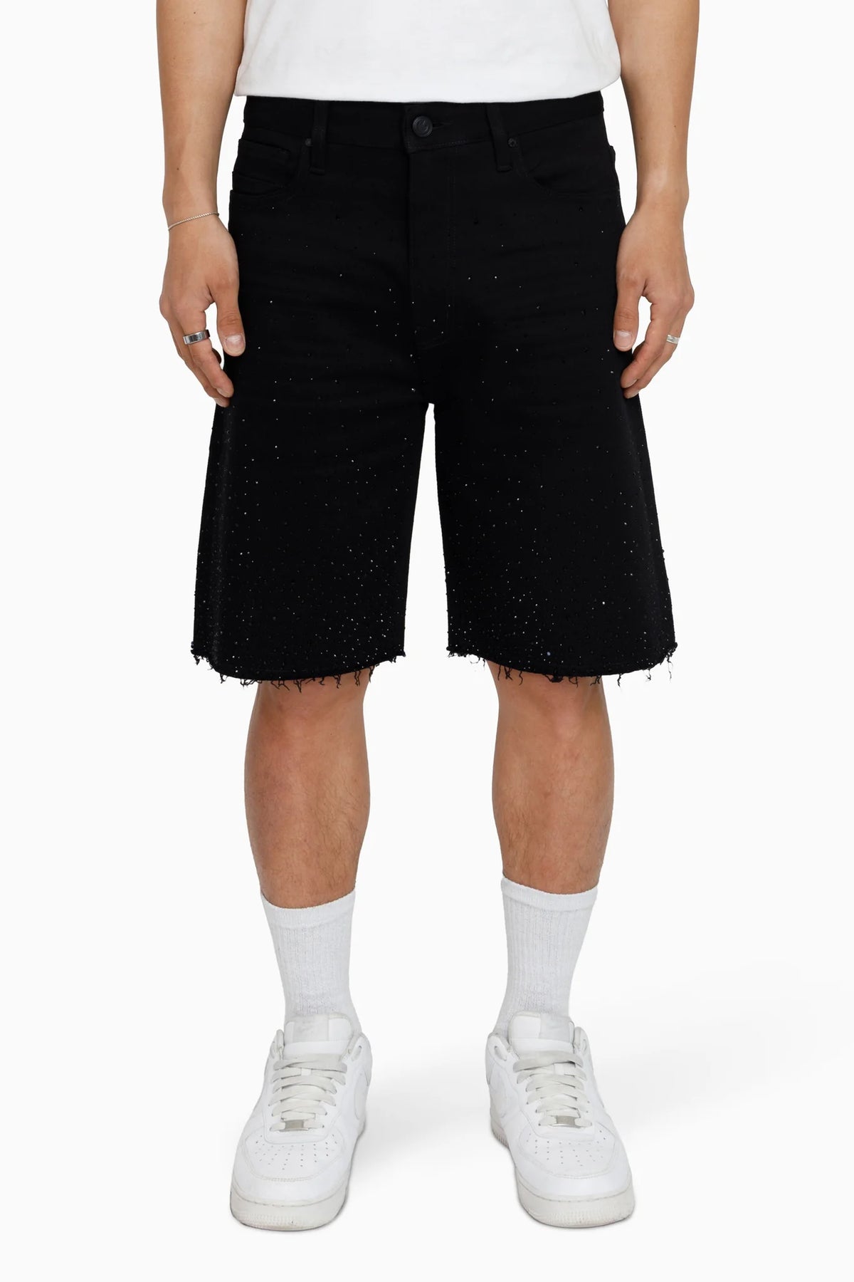 JS26S602 - All Rhinestone Denim Stretch Short