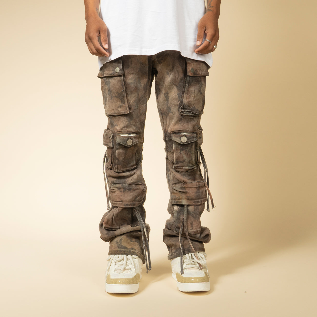 Ettore Denim C28 - Dirty Look Acid Dark Wash Stretch Flared Jeans