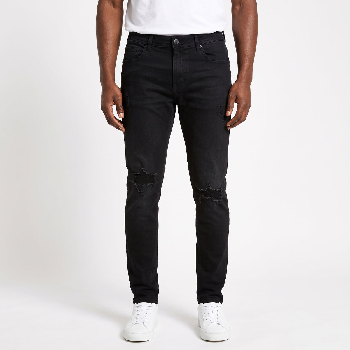 WH-P567K - Boys/Kids Jersey Ripped Skinny-Fit Stretch Jeans