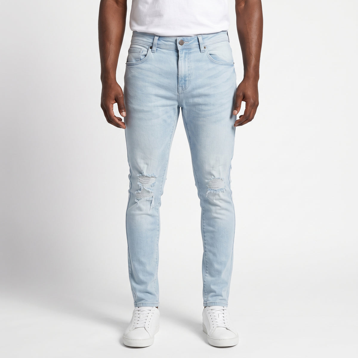 WH-P567K - Boys/Kids Jersey Ripped Skinny-Fit Stretch Jeans