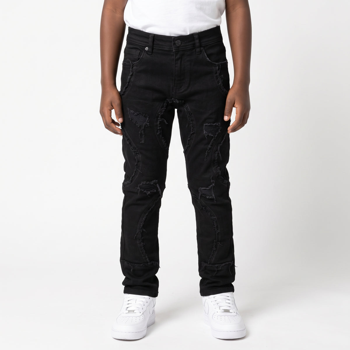 WH-P631K - Boy's/Kid's Half Circle Slim Fit & Stretch Jeans