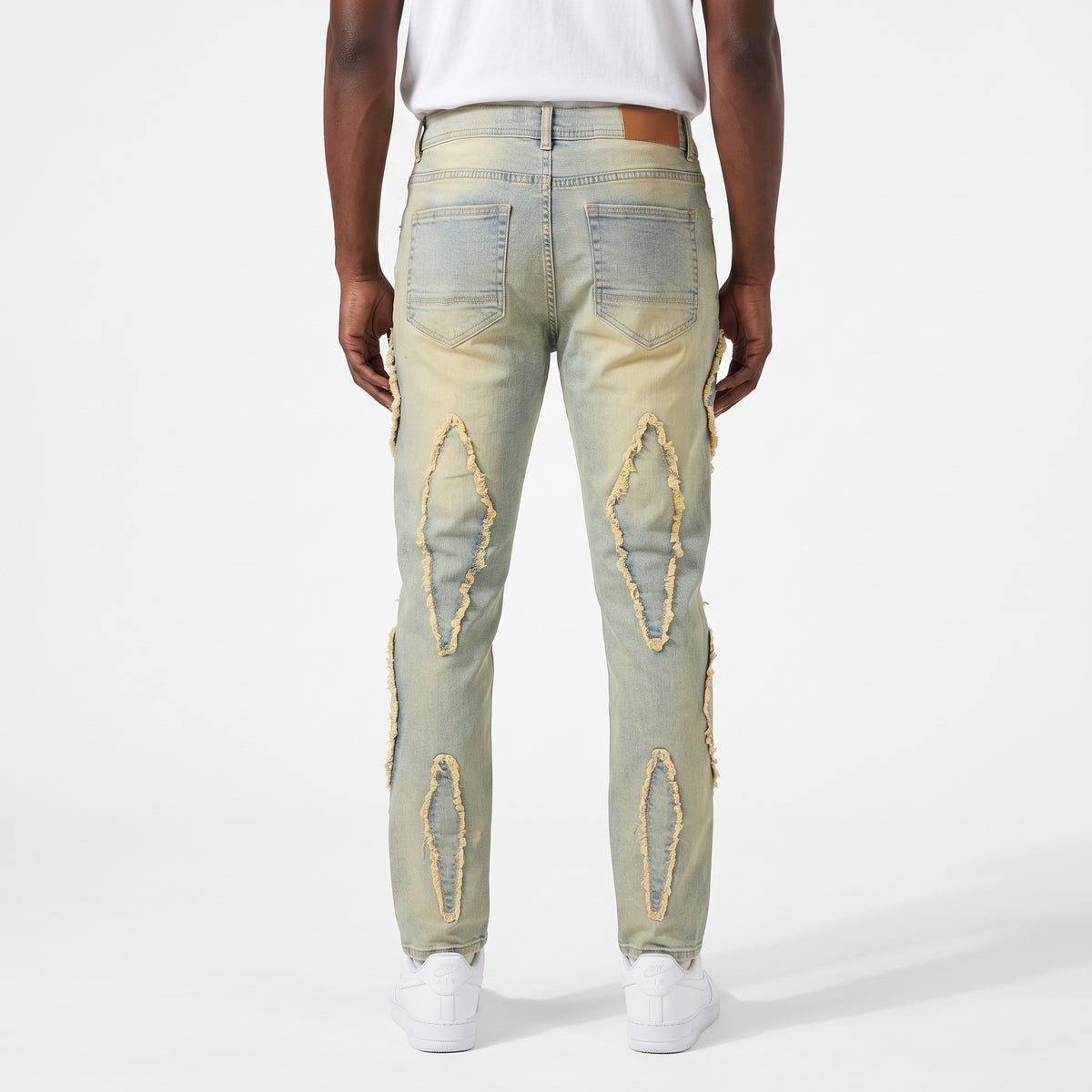 WH-P632 - Nimki Frayed Heavy Distressed Slim-Fit Stretch Jeans