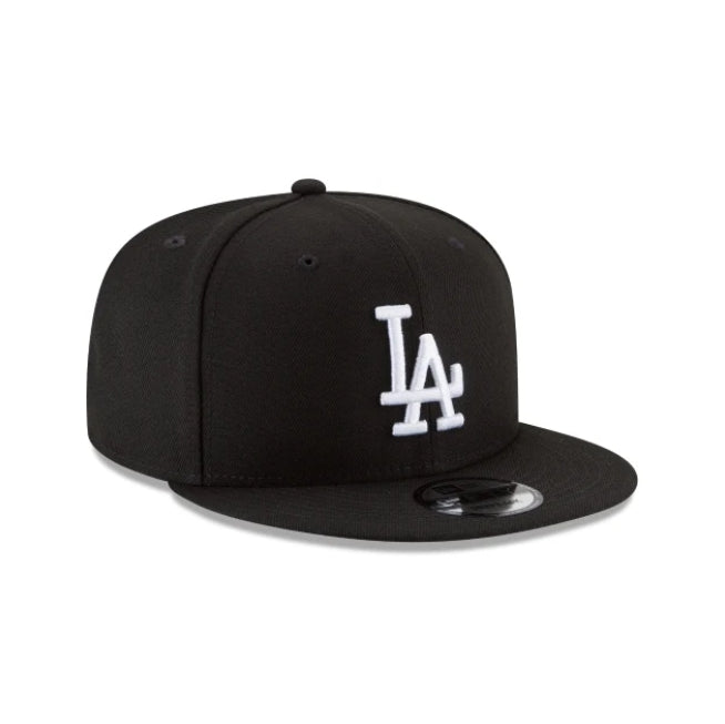 NEW ERA Los Angeles Dodgers basic black and white 9FIFTY snapback hat