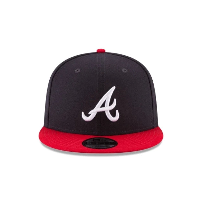 NEW ERA Atlanta Braves team color basic 9FIFTY snapback hat in navy and red.