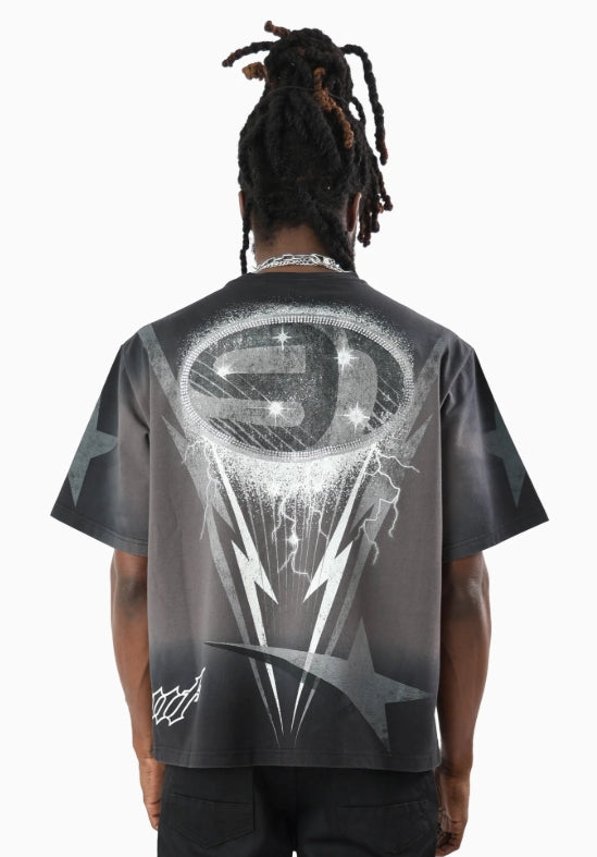 KT26F554 - Speedway Wide Crop Graphic T-Shirt