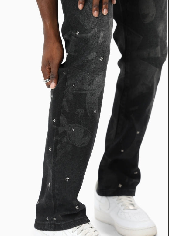 JP26P548 - Voices Within Studded Straight-Fit Jeans