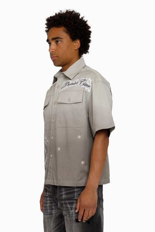 WH26F590 - Premier Class SS Boxy Graphic Button Down Shirt