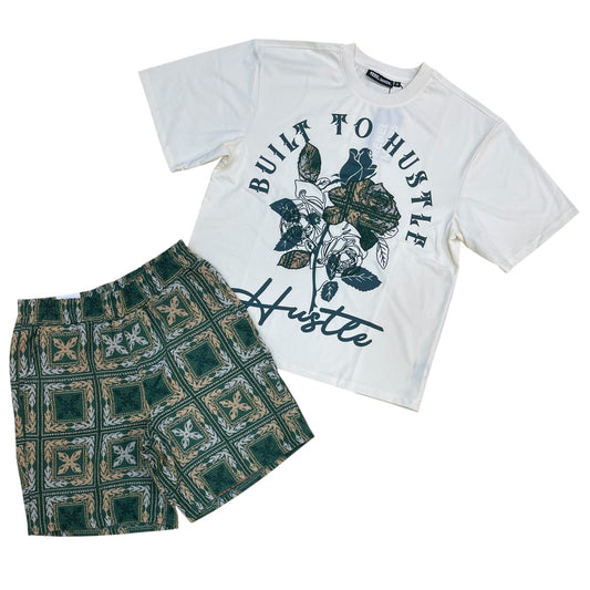 610-11110 - Built to Hustle Tapestry with Boxy Cropped Shirt, Shorts SET