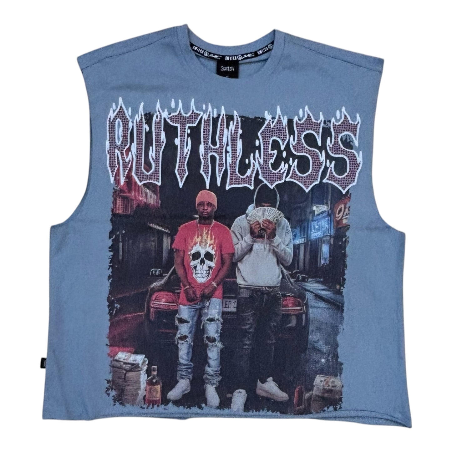 WH-SM6121 - Kill With Love with Rhinestone Sleeveless Graphic T-Shirt