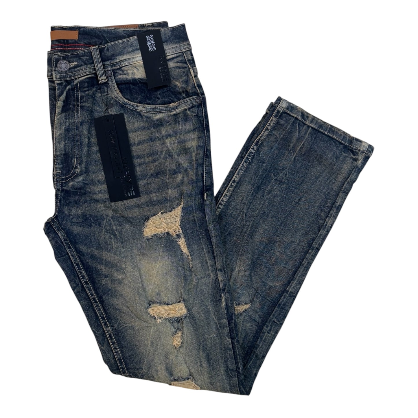 WH-P609 - Watson Ripped Slim Straight-Fit Stretch Jeans