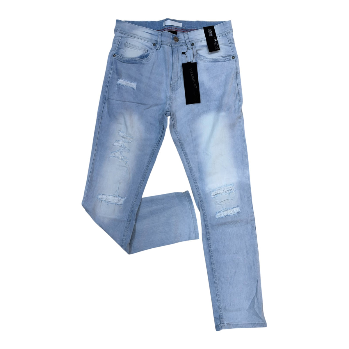 WH-P629 - Dallas Ripped Straight Fit Stretch Jeans