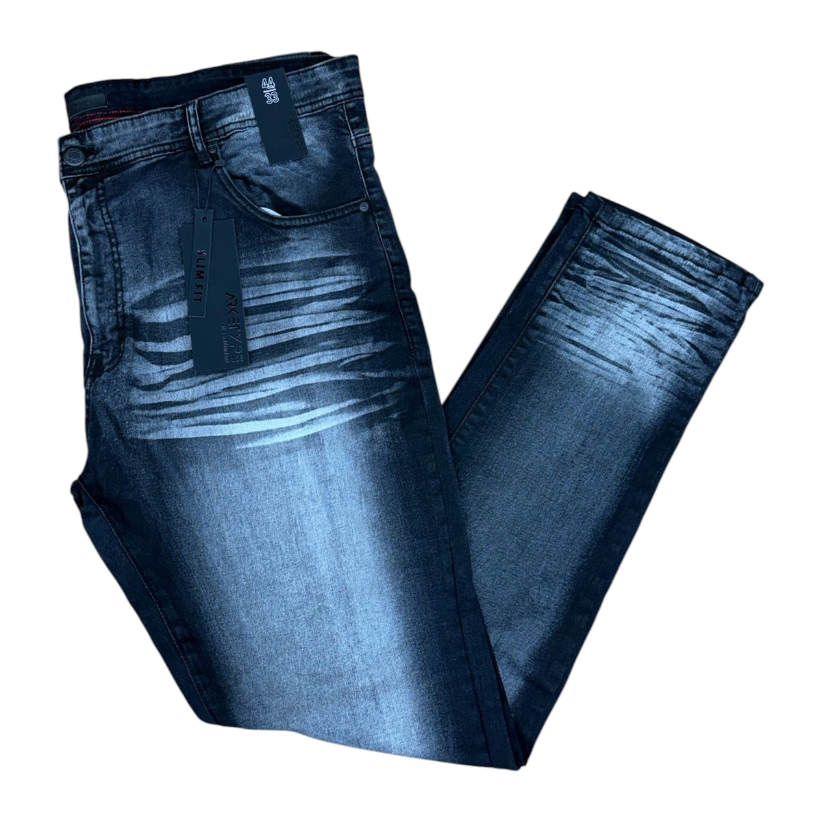 PC05X - Big Men's Core Washed Clean Look Slim-Fit Stretch Jeans
