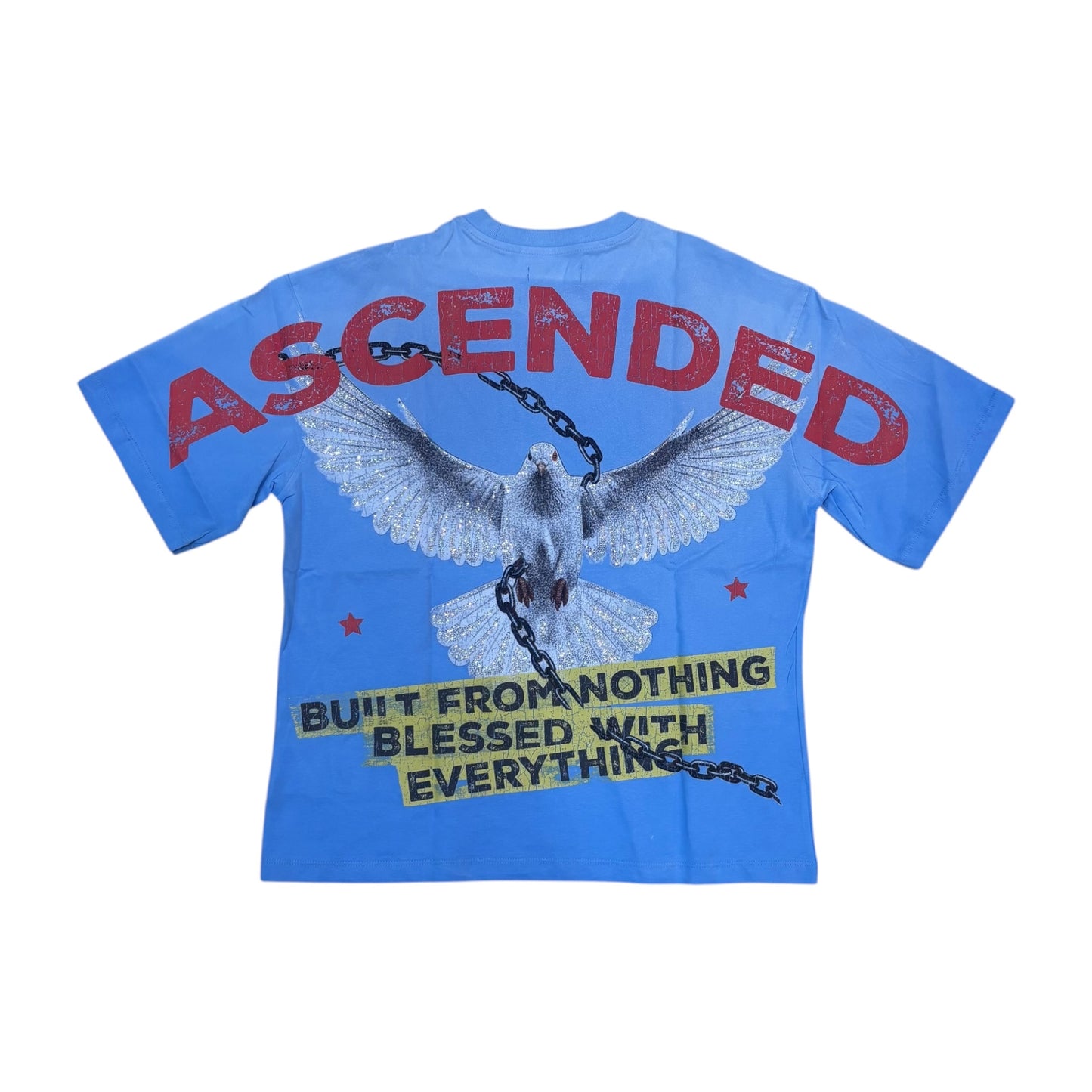 WH-RK1482092 - Divine Faded with Rhinestones Boxy Graphic T-Shirt