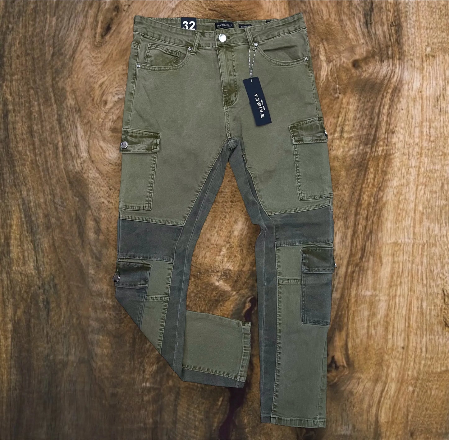 M8023 - Skinny Cargo Pocket Jeans