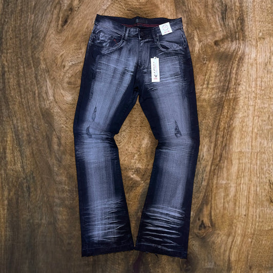 P538 - Double Whisker Stretch Stacked Flared Jeans