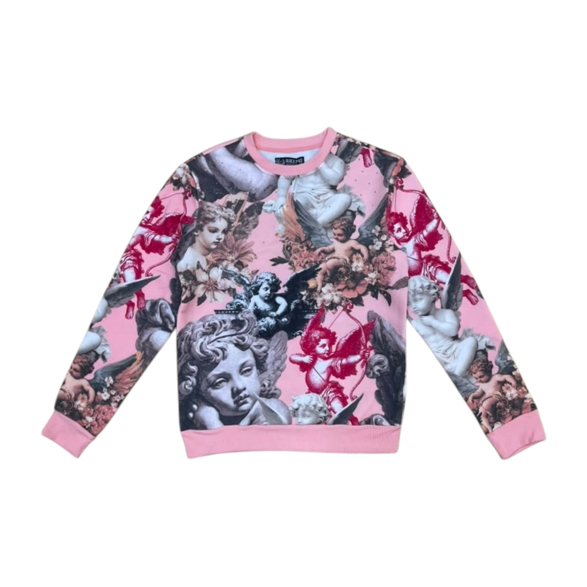 FB2615 - Angels Digital Print With Rhinestone Crewneck Fleece