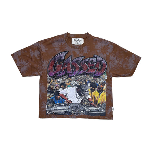 T1474 - Gassed Up with Rhinestones Cropped Top T-Shirt