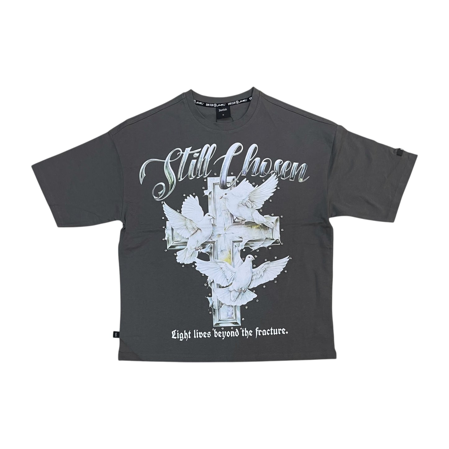 WH-SM6132 - Still Chosen with Studs Cropped Top Graphic T-Shirt