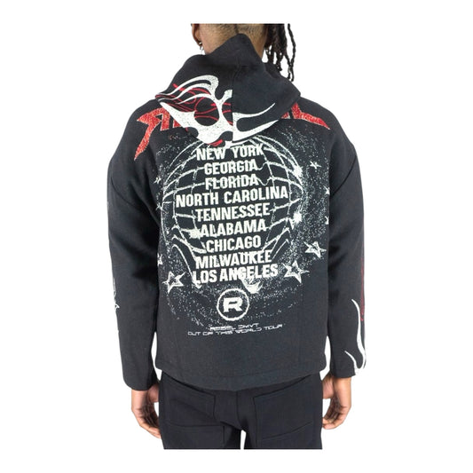 152-339 - Mad Dog Rhinestone Tapestry Hoodie
