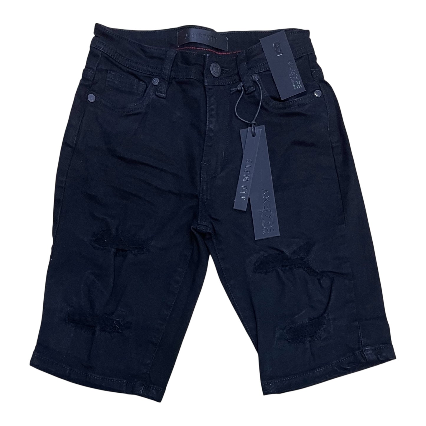 SC02K - Boys/Kids Core Twill Ripped Slim-Fit Stretch Shorts
