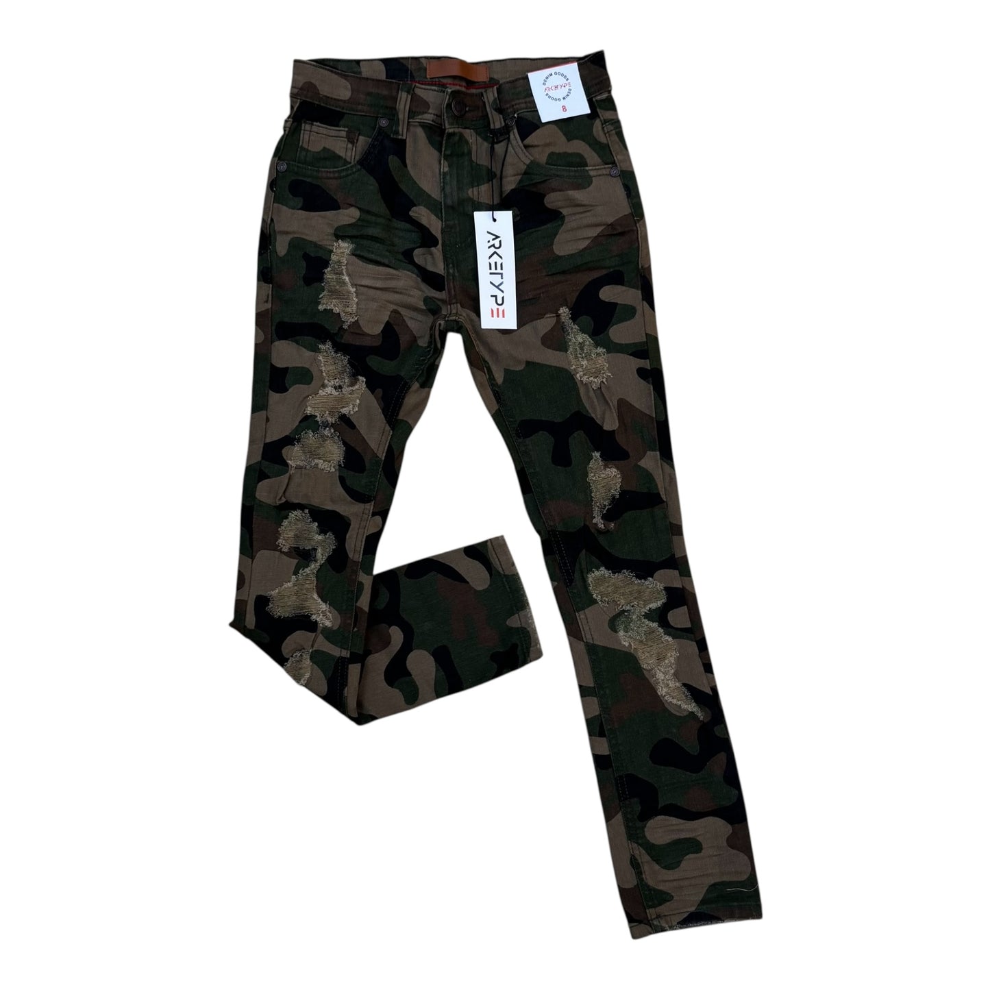 PC03K - Boy's/Kids Core Ripped Slim-Fit Stretch Jeans