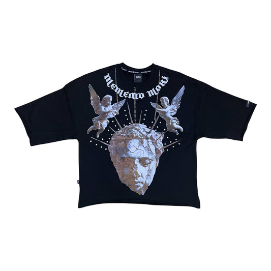 SM6157 - Memento Mori with Studs Cropped Top Graphic T-Shirt