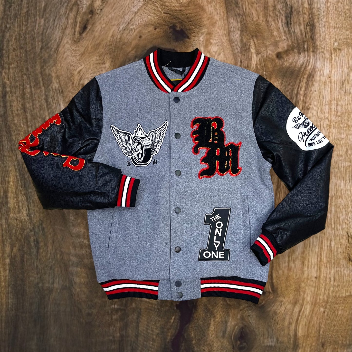 J472 - No Fear Varsity Jacket (H.Grey)