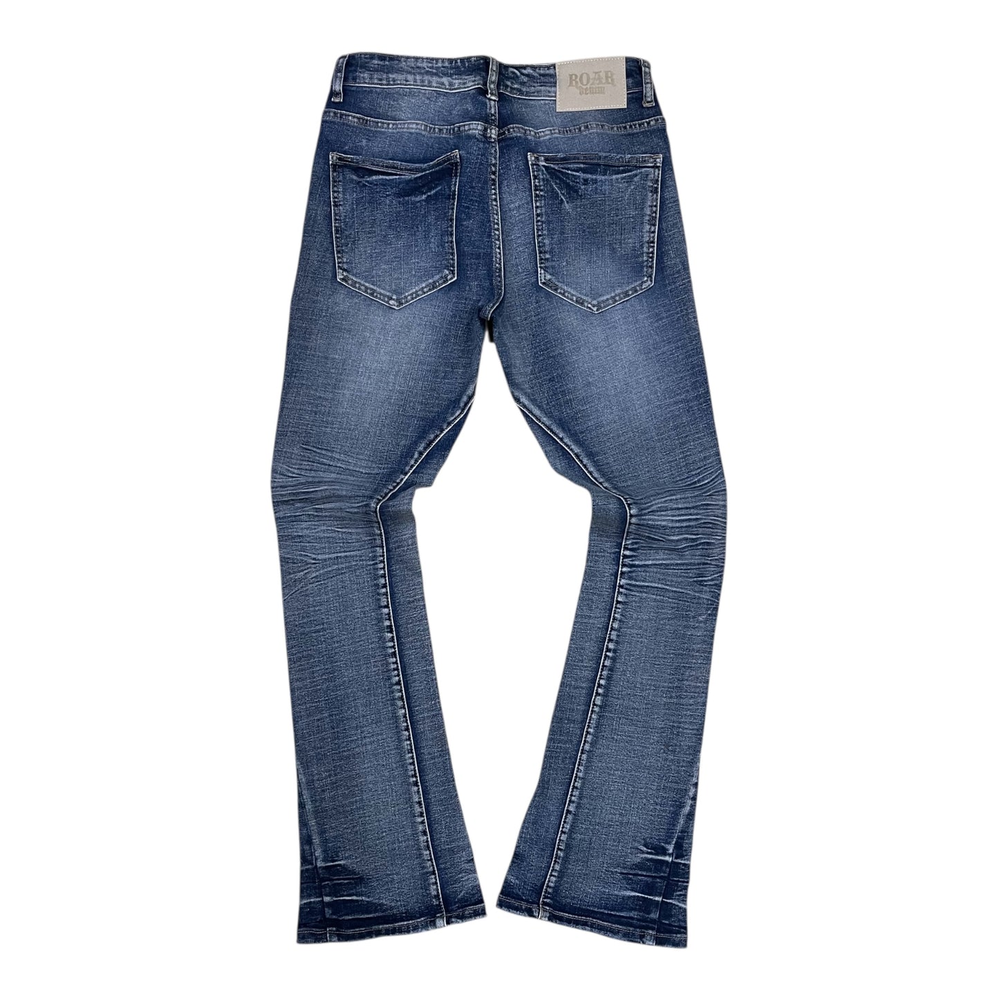 A00-43435 - Distressed Stretch Stacked Flare Jeans