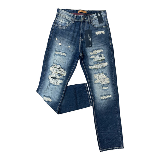 P628 - Reinforced Ripped Loose-Fit Stretch Jeans