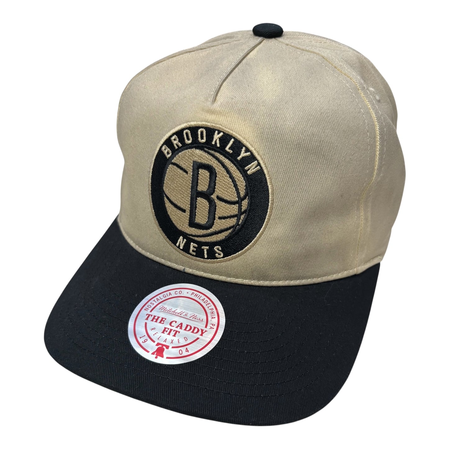 HM18934 - Brooklyn Nets Cream/Black Caddy Adjustable Hat