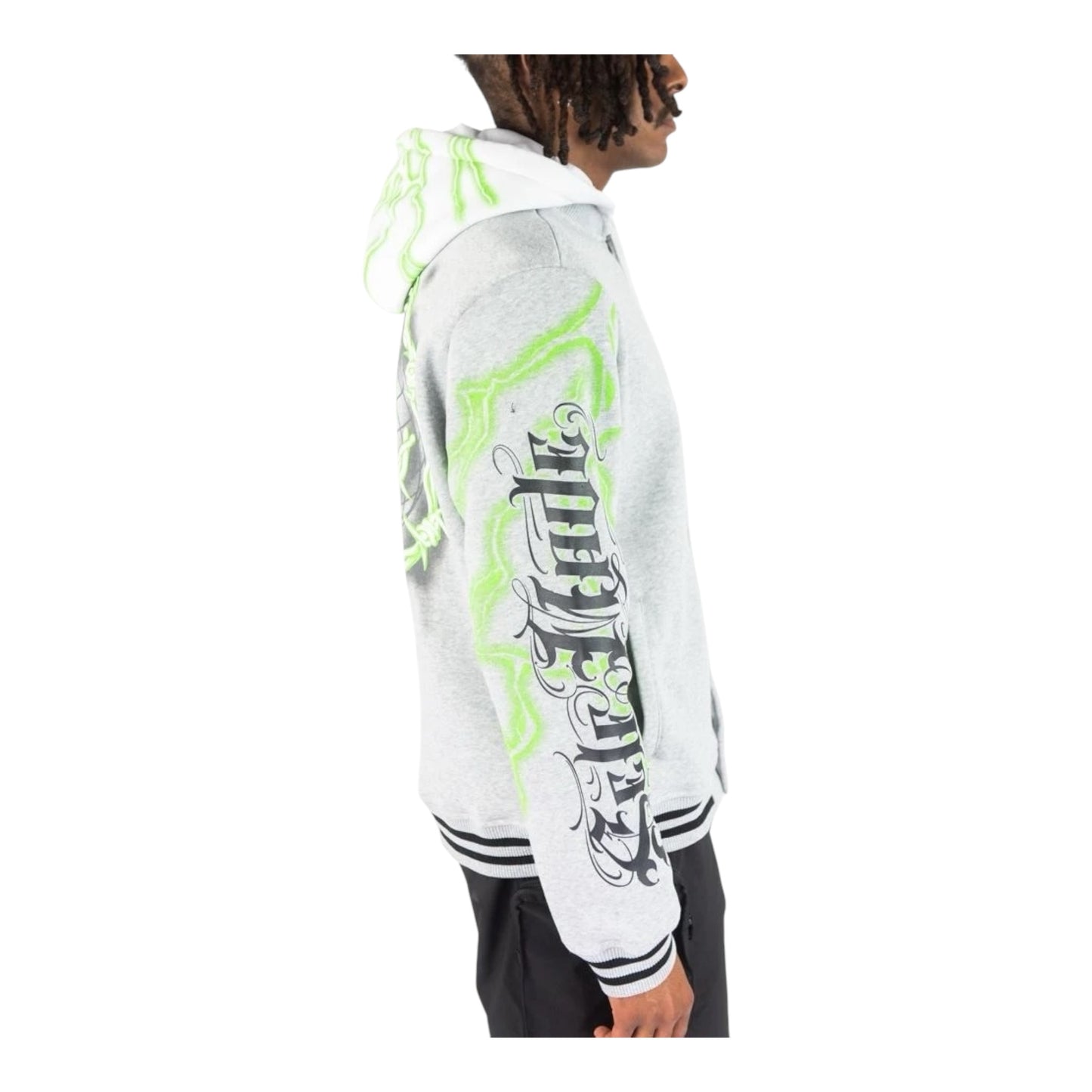 152-536 - HUMBLE Light Weight Fleece Varsity Jacket w/Hoodie (H.Grey)