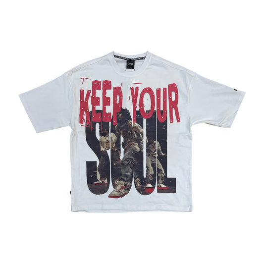 WH-SW6111 - Keep Your Soul with Pearls Boxy Graphic T-Shirt