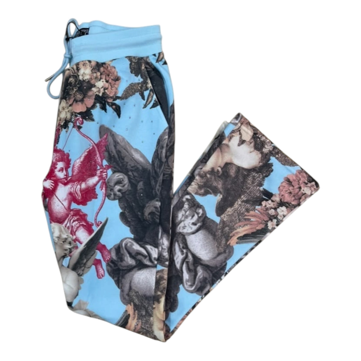 FB3615 - Angels Digital Print With Rhinestone Stacked Flared Pants