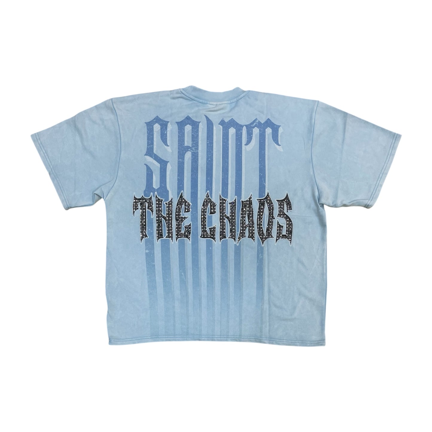 WH-610-11132 - Withered Petals with Rhinestones Cropped Graphic T-Shirt