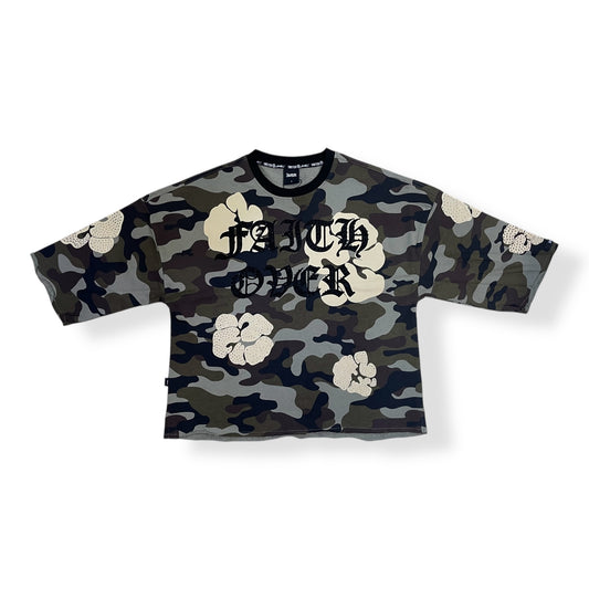 SW5132 - Faith Over Cropped Top Graphic T-Shirt