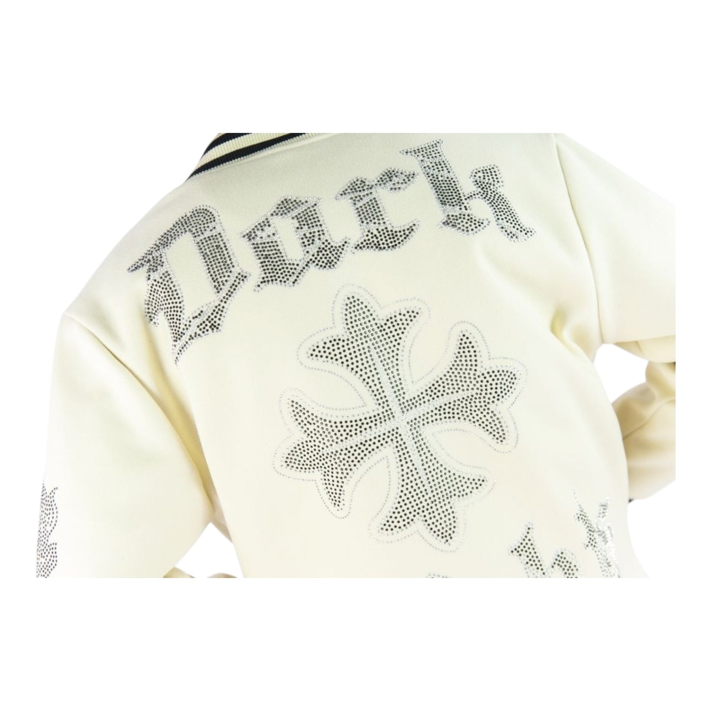 152-514 - Dark Knights Rhinestone Varsity Jacket (Cream)