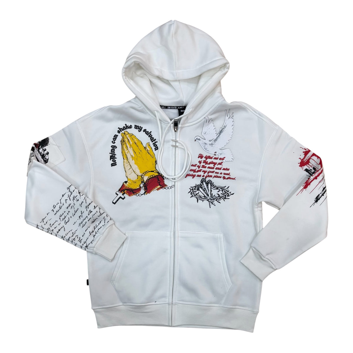 WH-SW6233 - Nothing Can Shake My Salvation Zip Up Graphic Hoodie