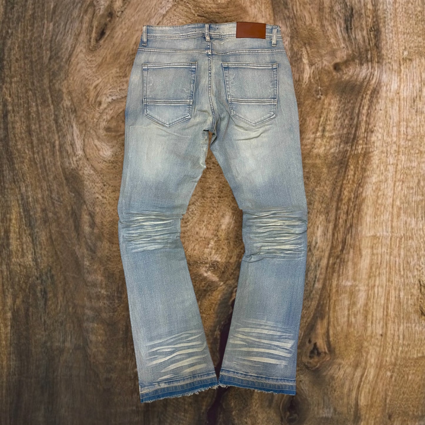 P538 - Double Whisker Stretch Stacked Flared Jeans