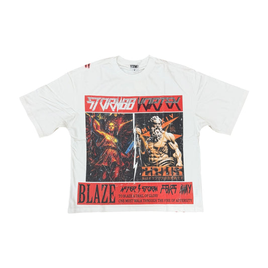 WH-ST8-018 - Vortex Heavy Garment Wash & Print Work Boxy Graphic Tee