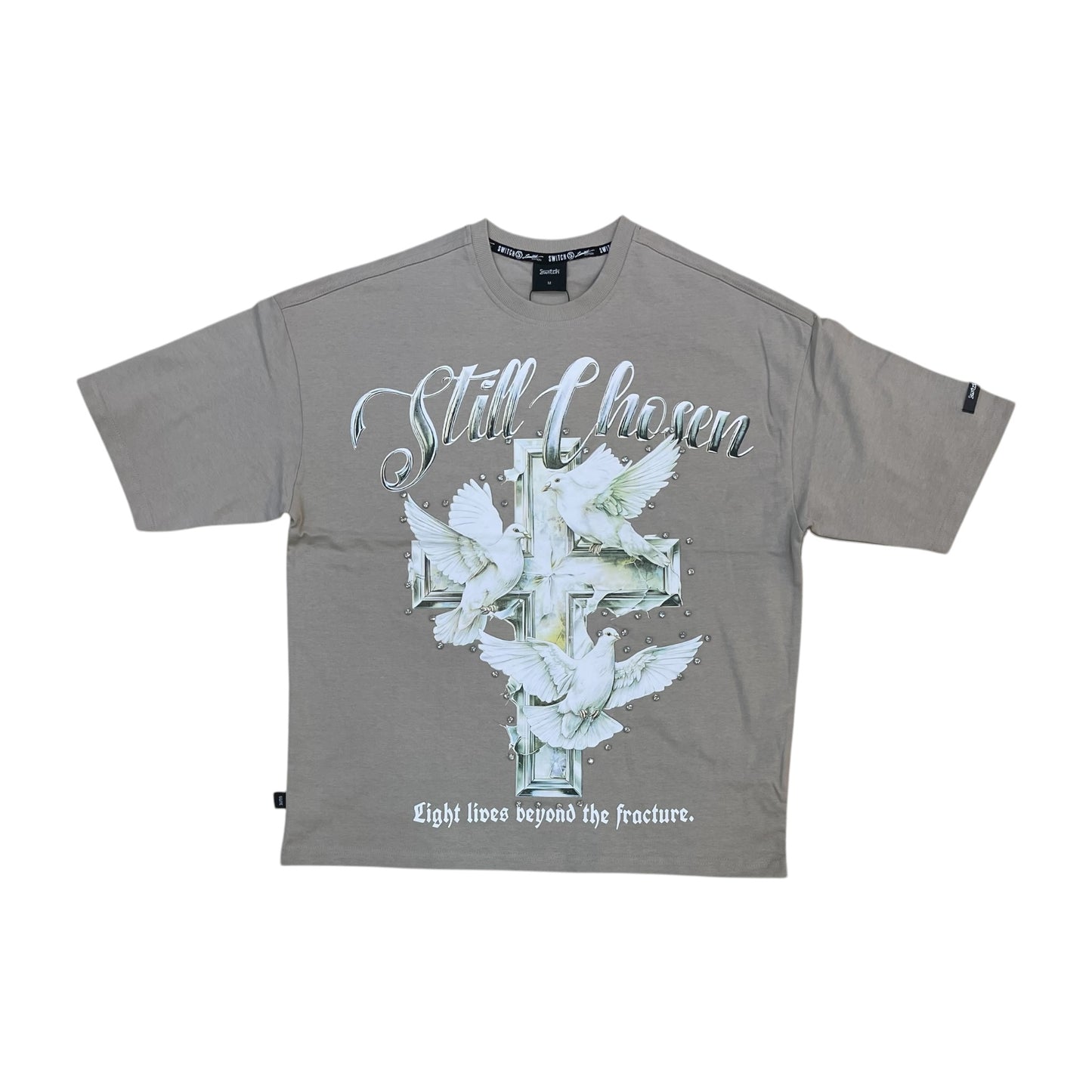 WH-SM6132 - Still Chosen with Studs Cropped Top Graphic T-Shirt