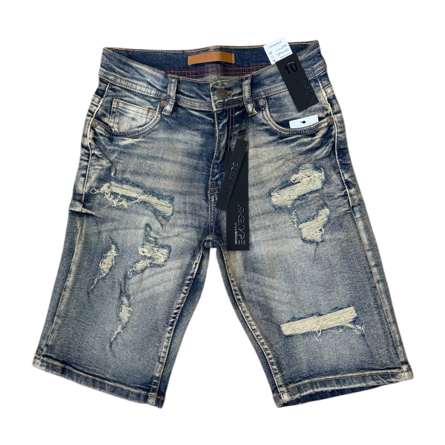 SC01K - Boy's/Kids Core Ripped Urban Slim-Fit Stretch Shorts
