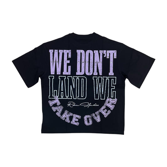 WH-RK1482038 - Bandit Take Over with Rhinestones n Studs Boxy Graphic T-Shirt