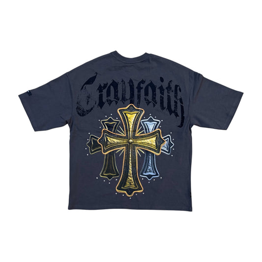 SM6110 - Crayfaith with Studs Boxy Graphic T-Shirt