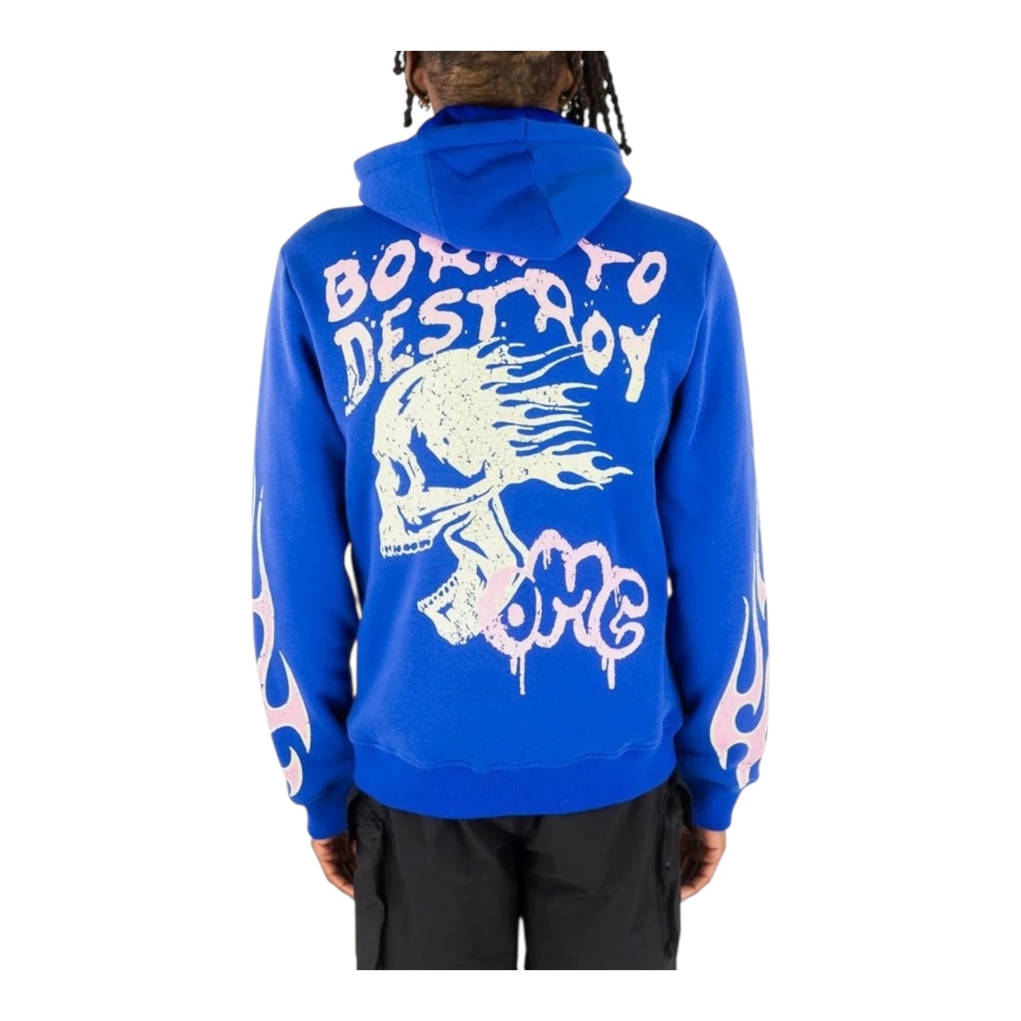 152-535 - Born To Destroy Light Weight Fleece Varsity Jacket w/Hoodie