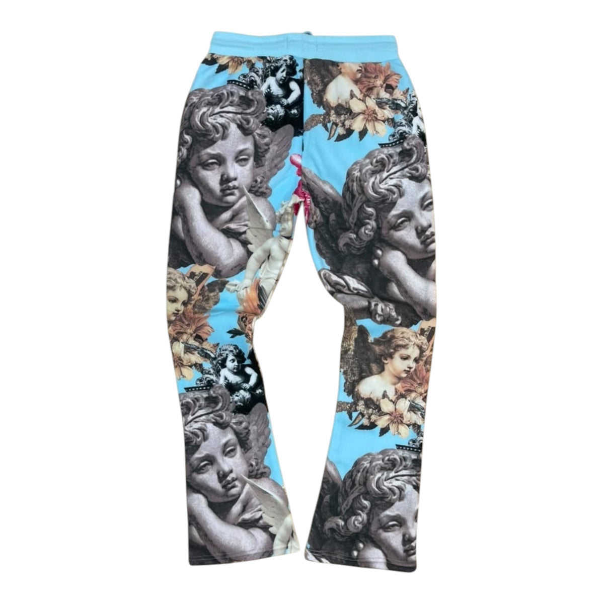 FB3615 - Angels Digital Print With Rhinestone Stacked Flared Pants
