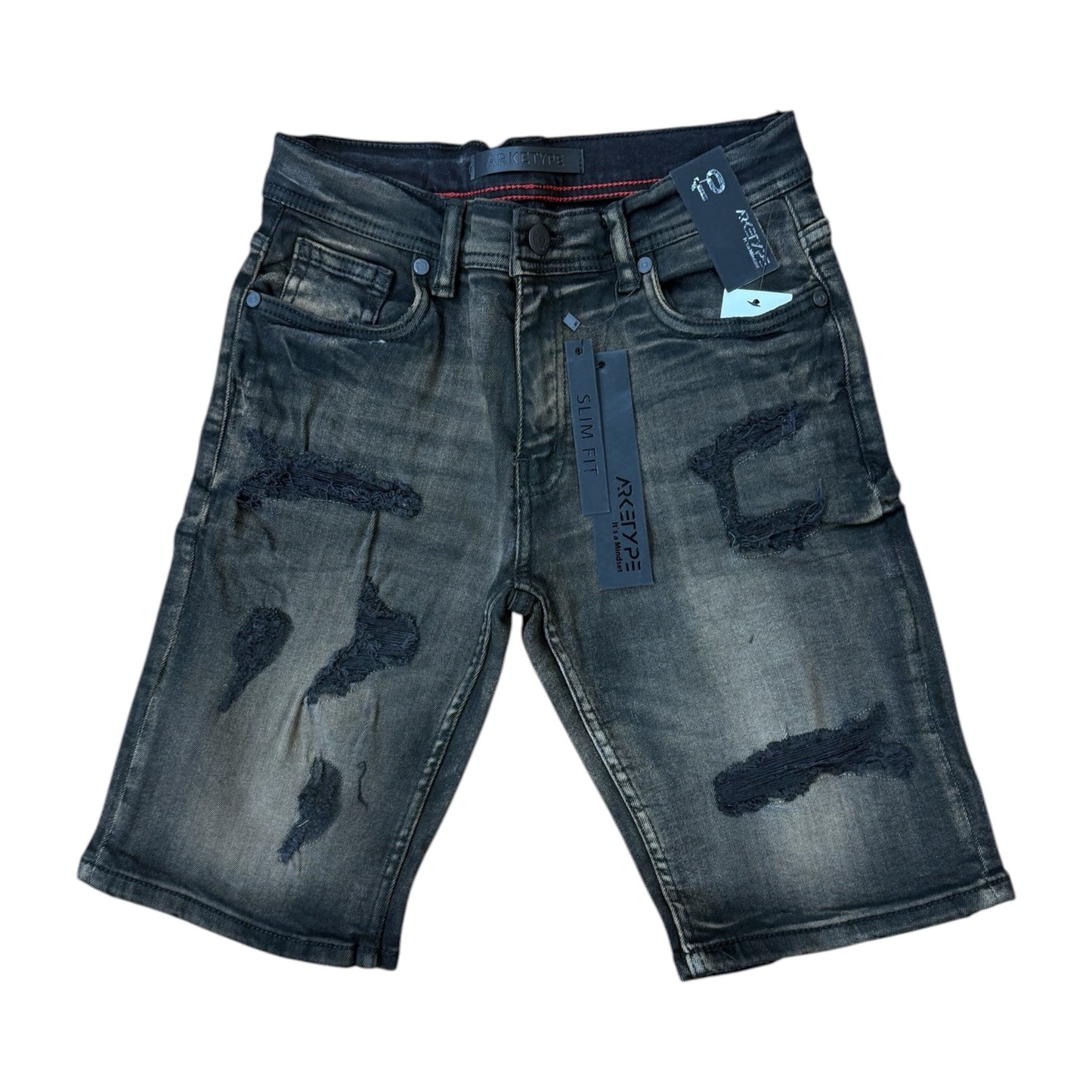 SC01K - Boy's/Kids Core Ripped Urban Slim-Fit Stretch Shorts