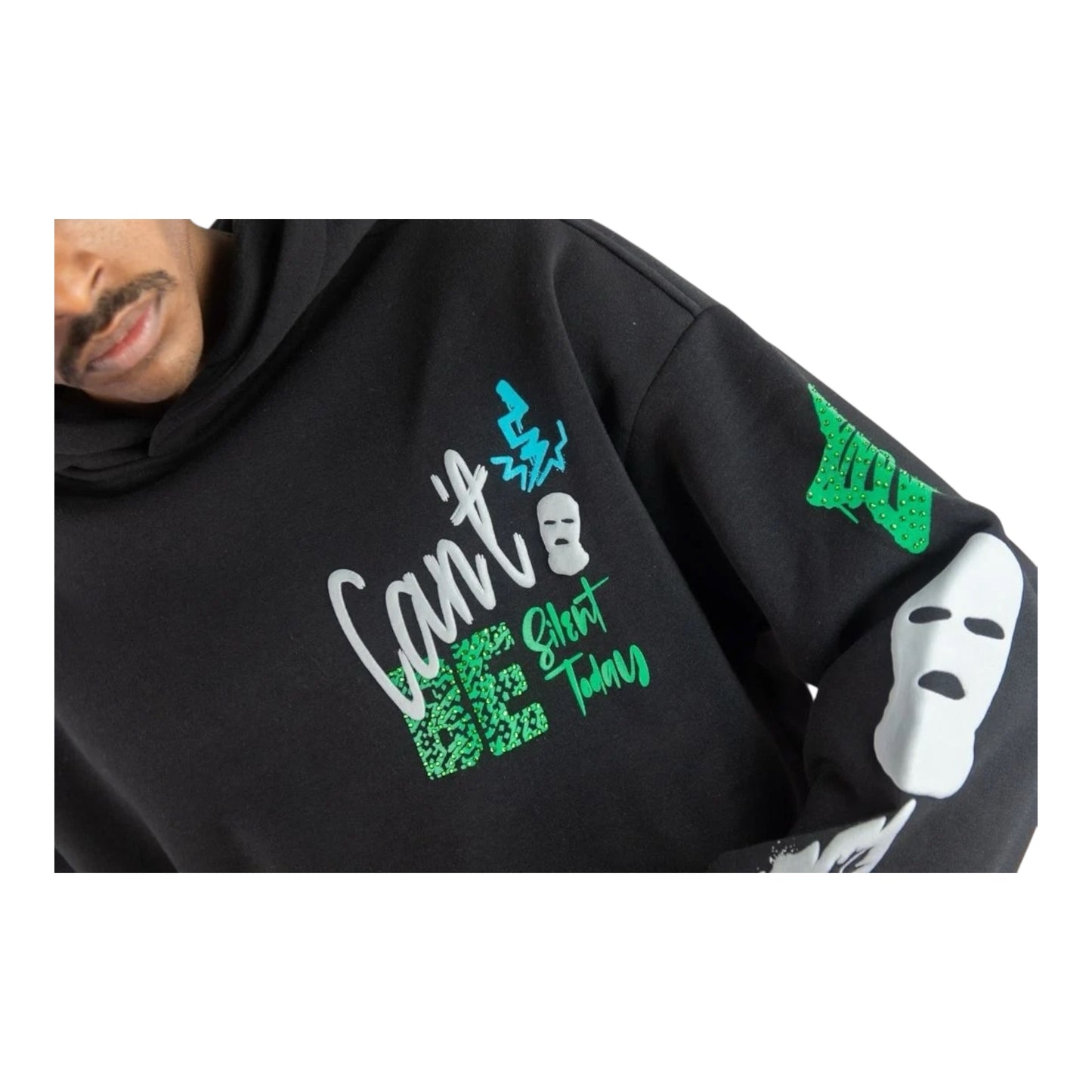 152-317 - CANT BE Graphic Cropped Fleece Hoodie