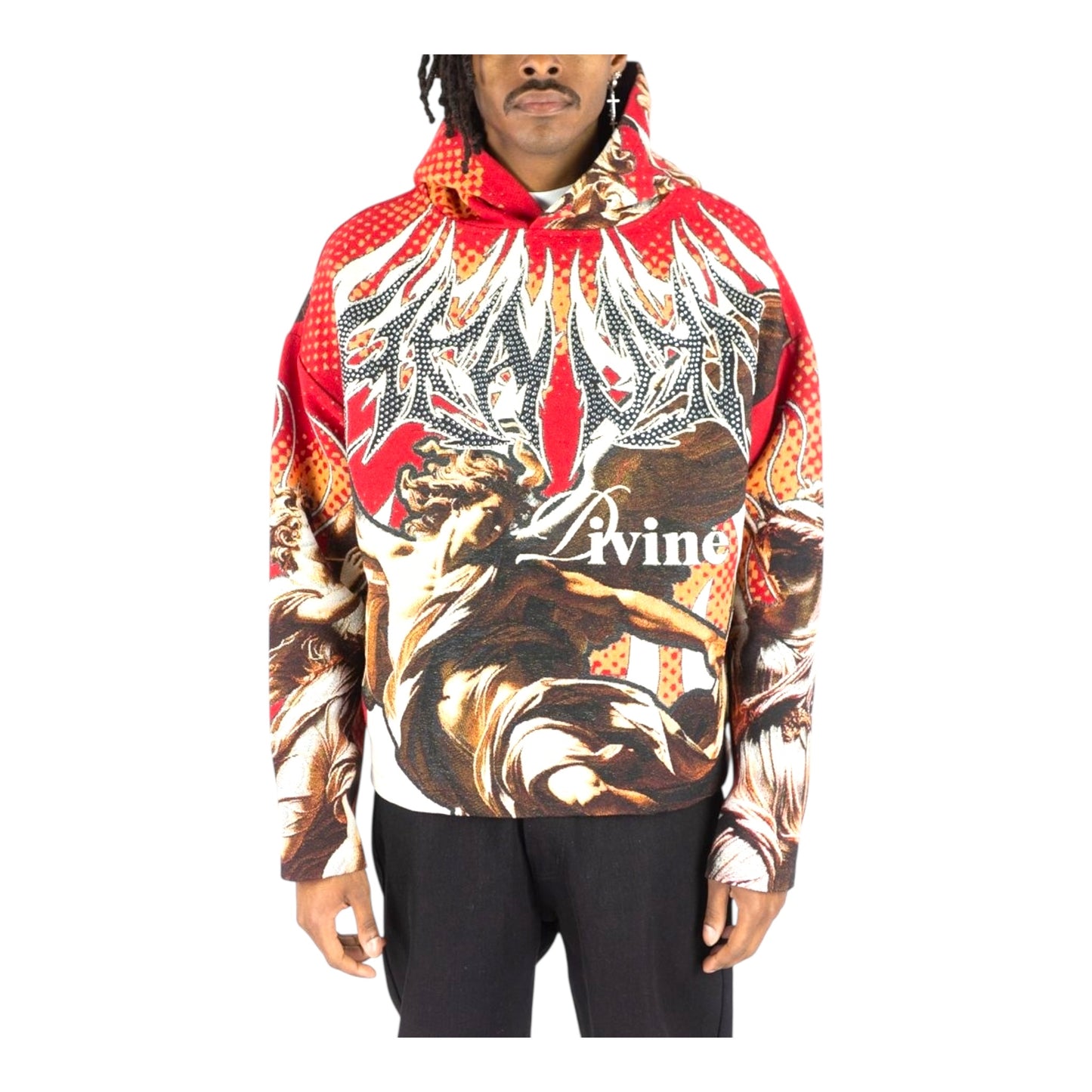 152-337 - Heaven Rhinestone Tapestry Hoodie